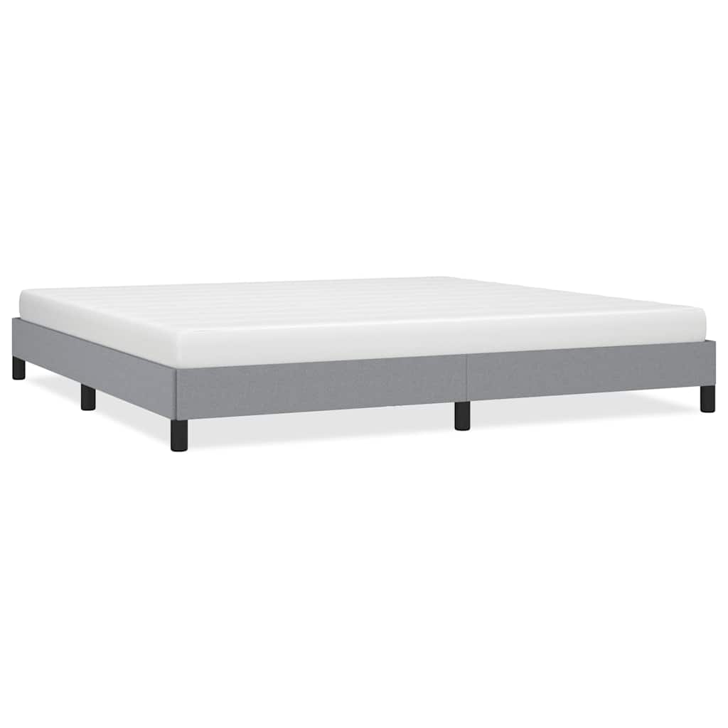 Bed Frame Light Grey 100% Polyester, Plywood, Engineered Wood