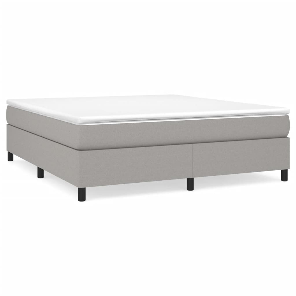 Bed Frame Light grey 100% polyester, plywood, engineered wood