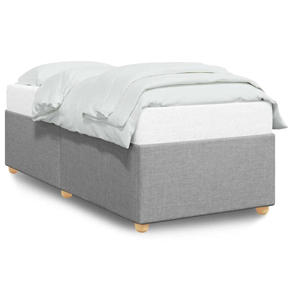 Bed Frame Light Grey Polyester Twin XL Bed Frame Rectangular