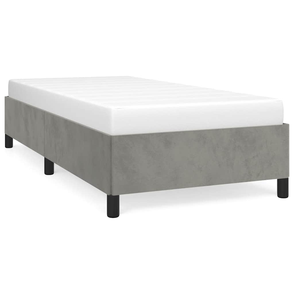 Bed Frame Light Grey Velvet Twin XL Bed Frame Rectangular