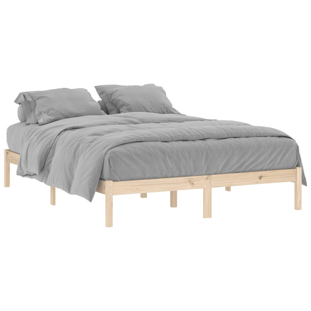 Bed Frame Natural Pine Solid pine wood Queen Durable Bed Frame