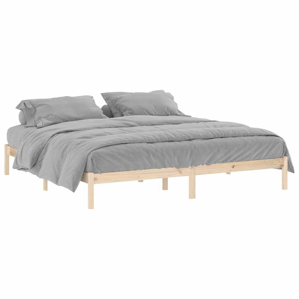 Bed Frame Natural wood Solid pine wood King Durable Bed Frame