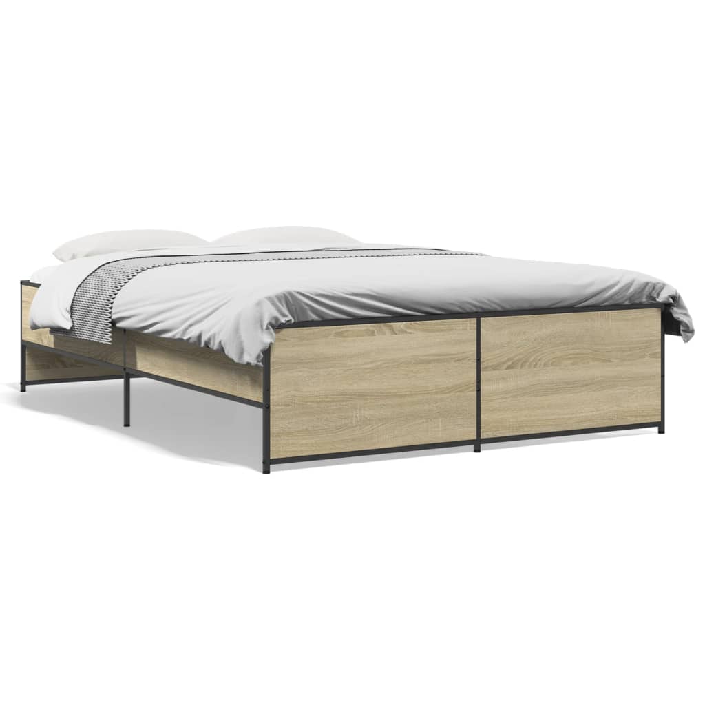 Bed Frame Sonoma oak Engineered wood Double Durable Bed Frame