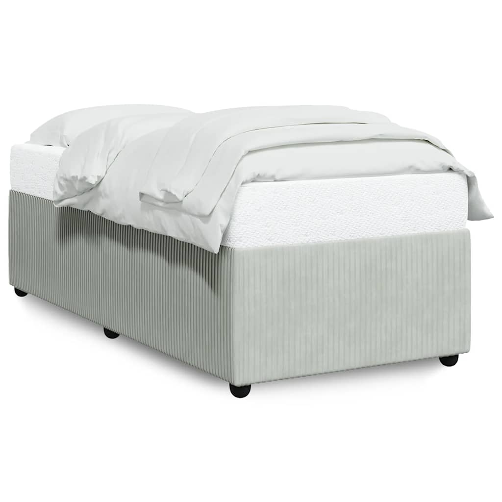 Bed Frame Sturdy Rectangular Modern Twin XL Bed Light Grey