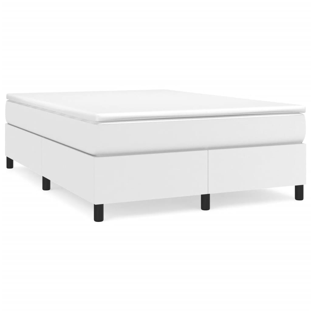 Bed Frame White Faux leather, plywood, engineered wood Queen