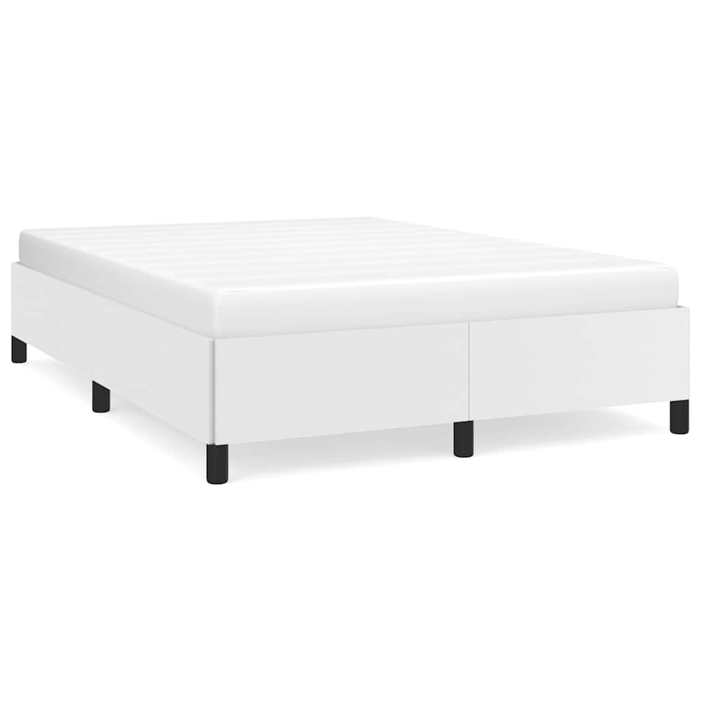 Bed Frame White Faux leather, plywood, engineered wood Queen