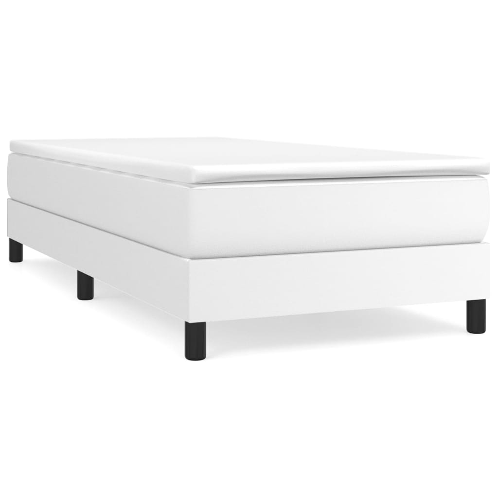 Bed Frame White Faux leather, Plywood, Engineered wood Twin XL