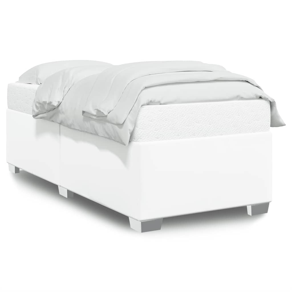 Bed Frame White Faux leather, plywood, engineered wood Twin