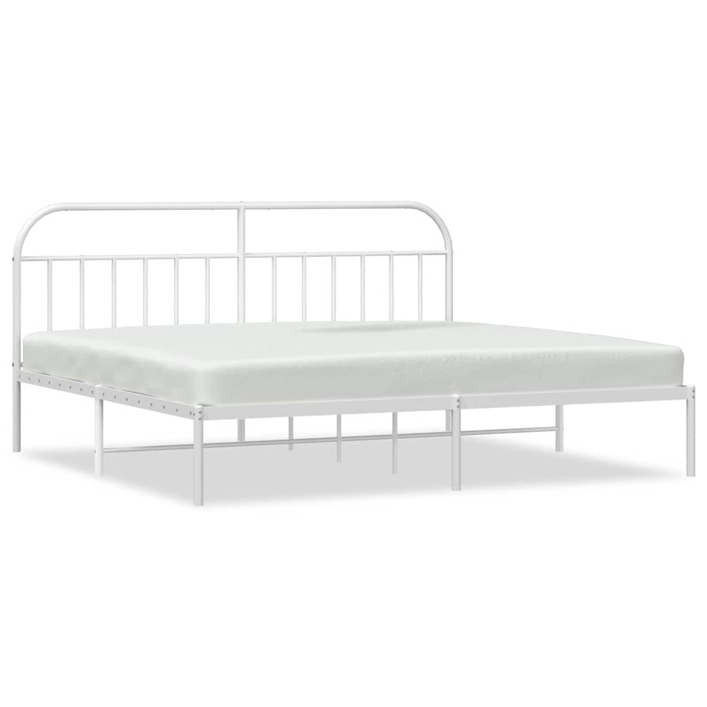 Bed Frame White Powder-coated steel 76 x 80 in Bed Frame