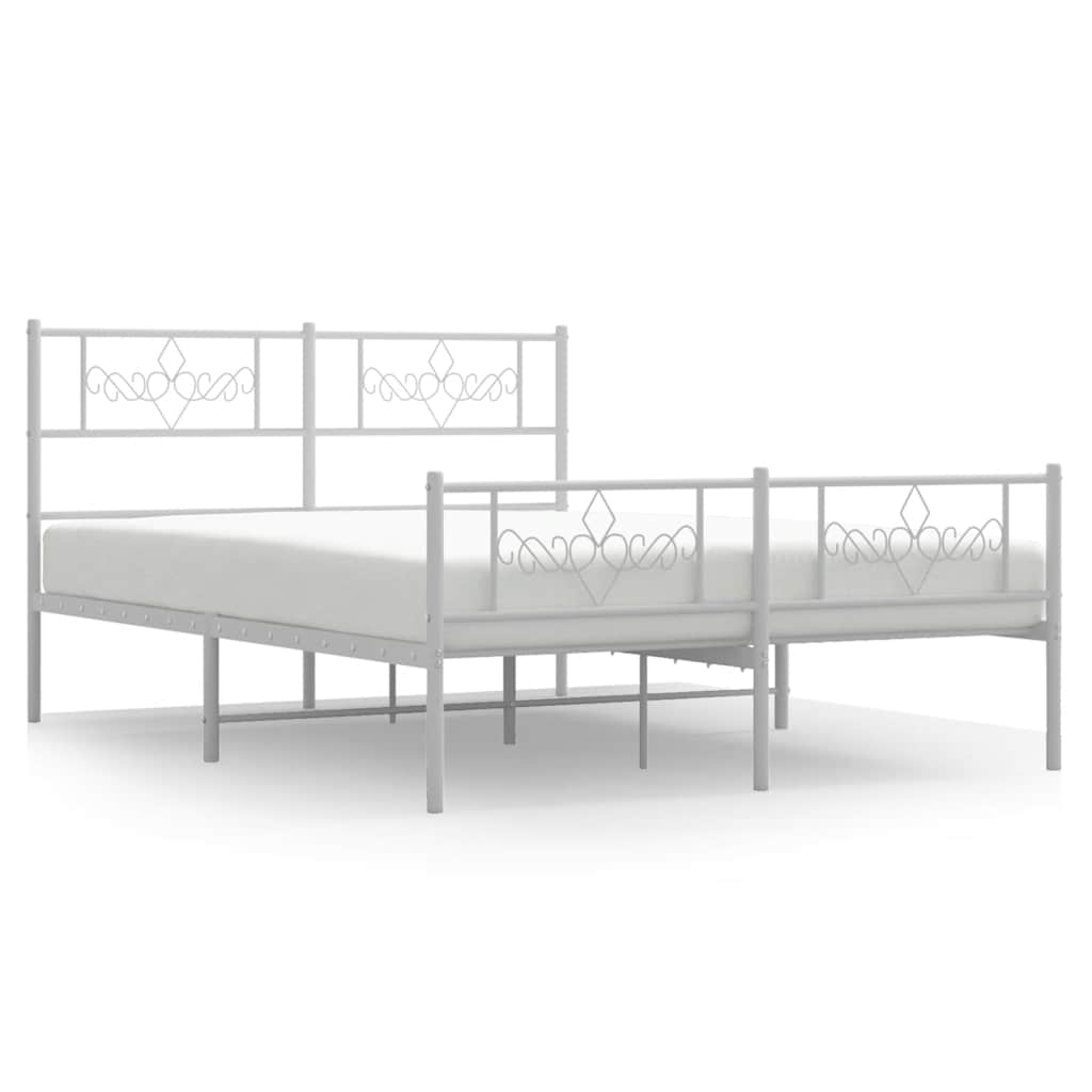 Bed Frame White Powder-coated steel Double size Bed Frame