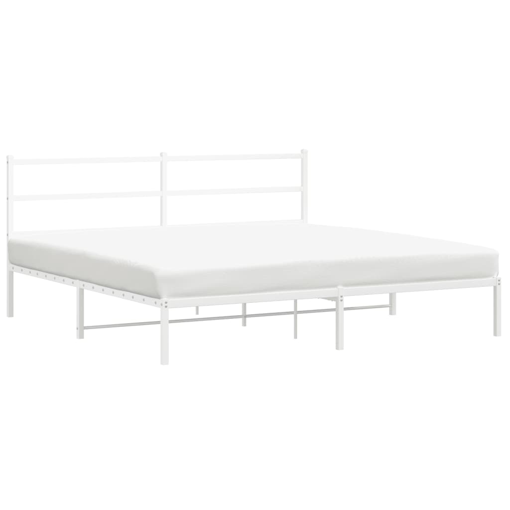 Bed Frame White Powder-coated steel Full Bed Frame Rectangular