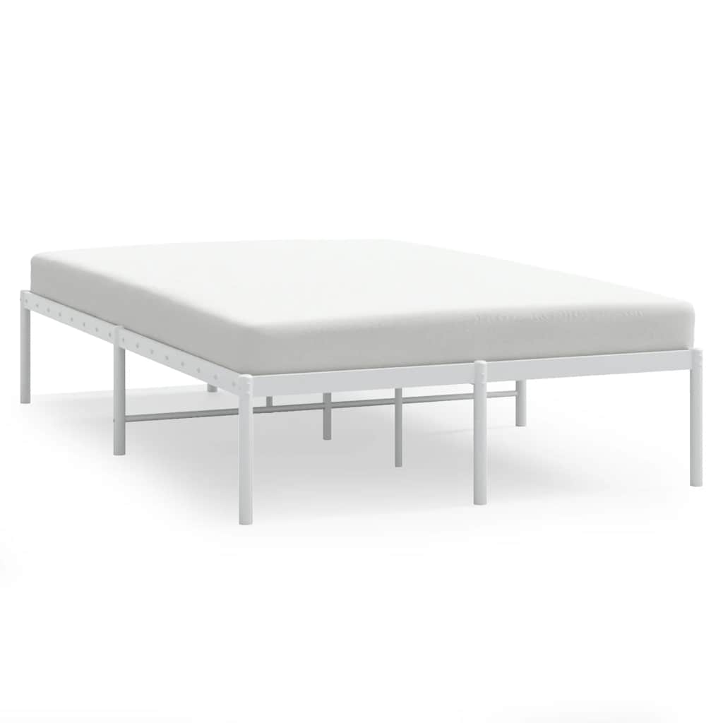 Bed Frame White Powder-coated steel Full Bed Frame Rectangular