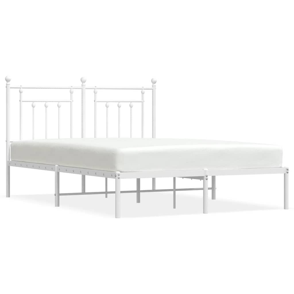 Bed Frame White Powder-coated steel King Size Bed Frame