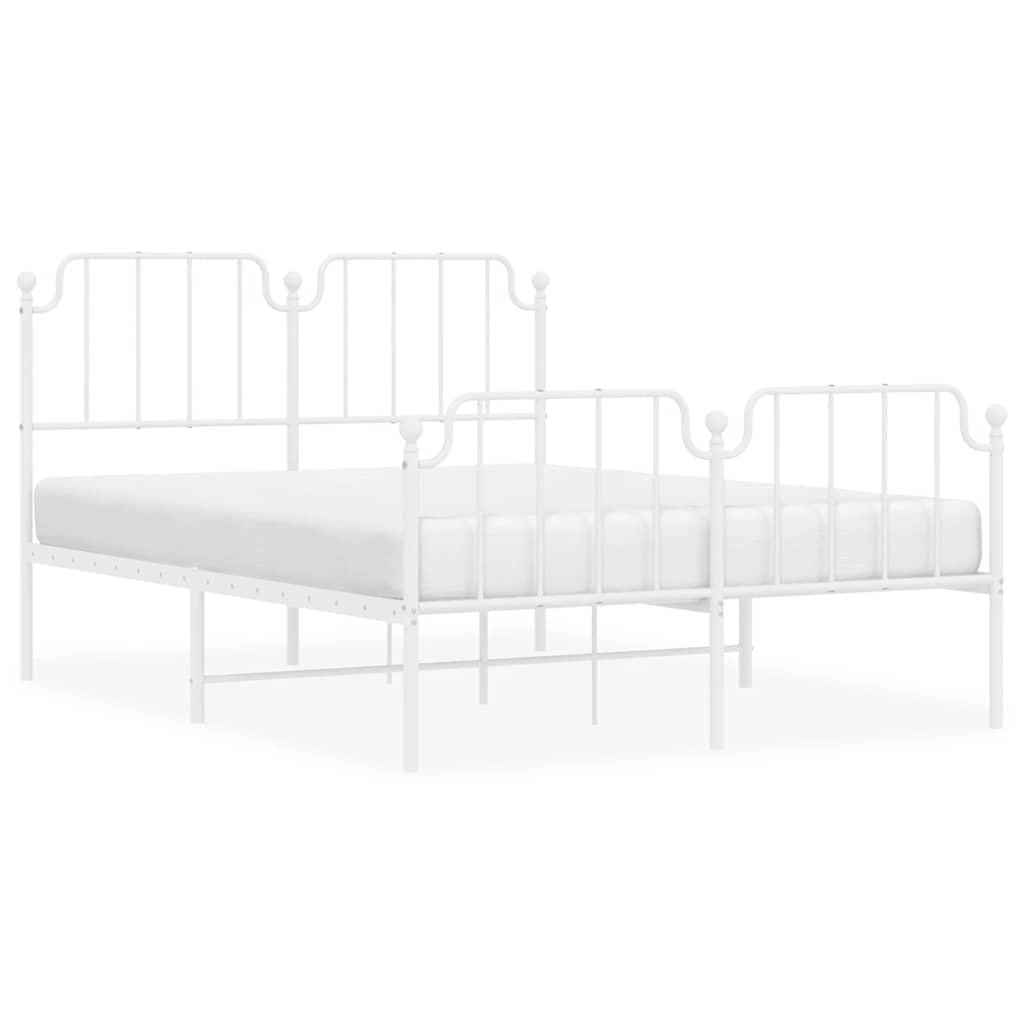 Bed Frame White Powder-coated steel King Size Bed Frame