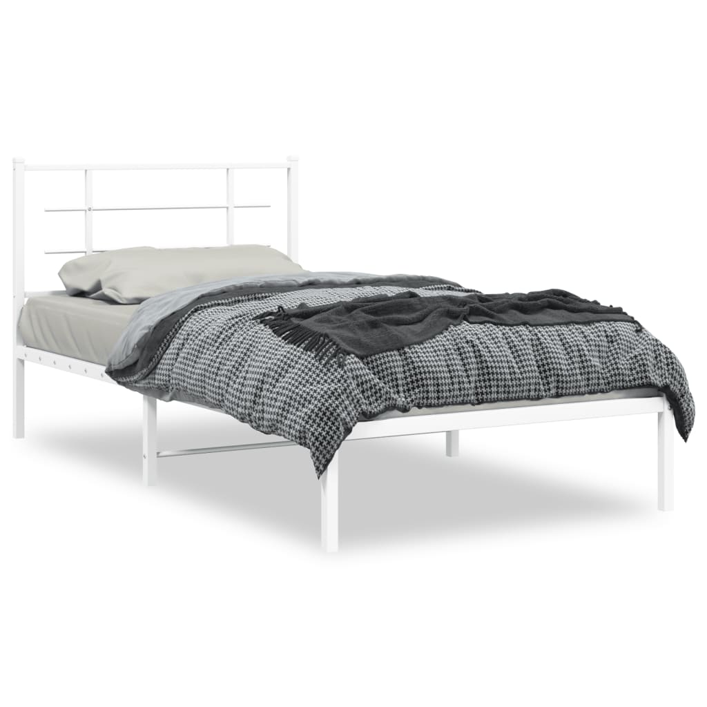 Bed Frame White Powder-coated steel Single Bed Frame
