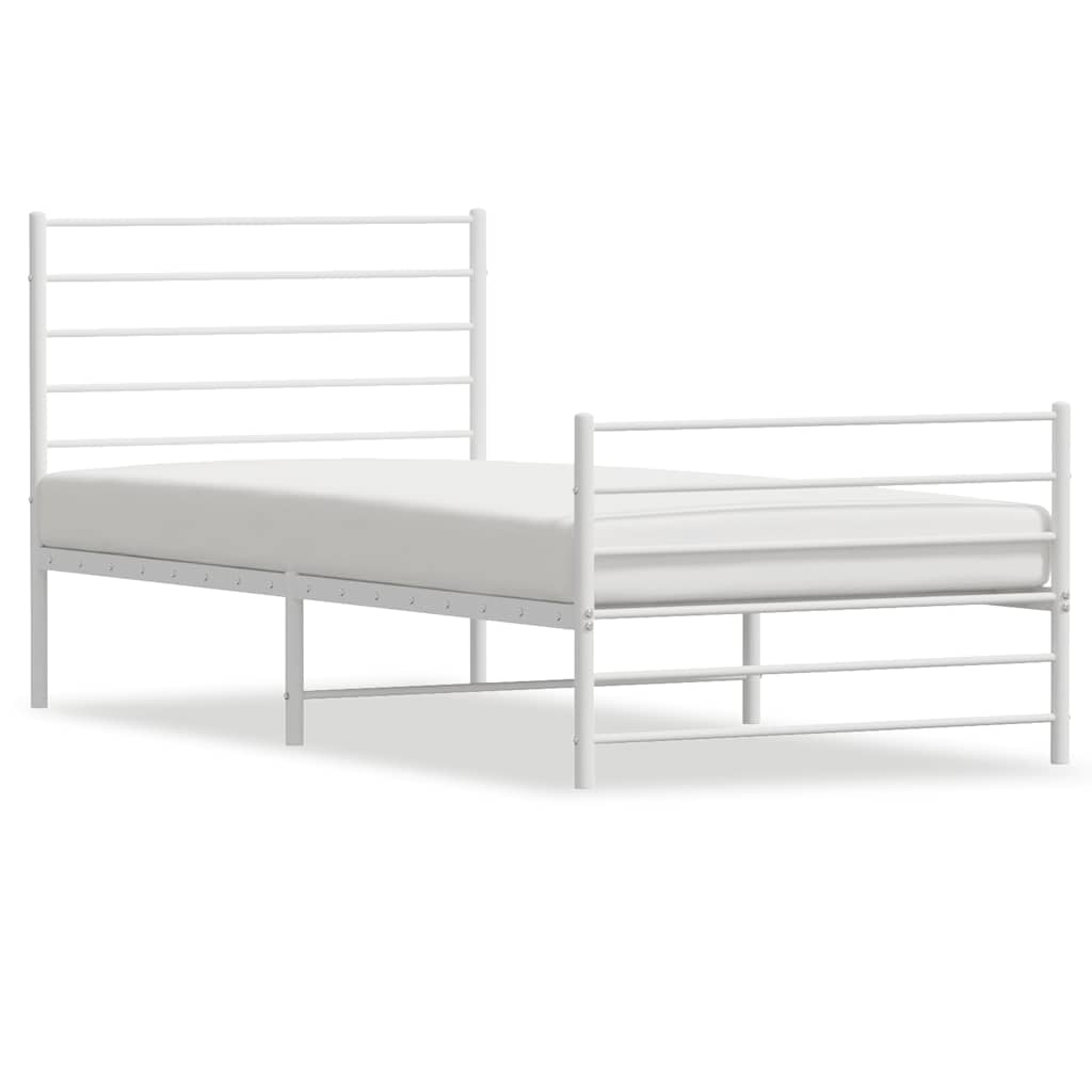 Bed Frame White Powder-coated steel Single Bed Frame