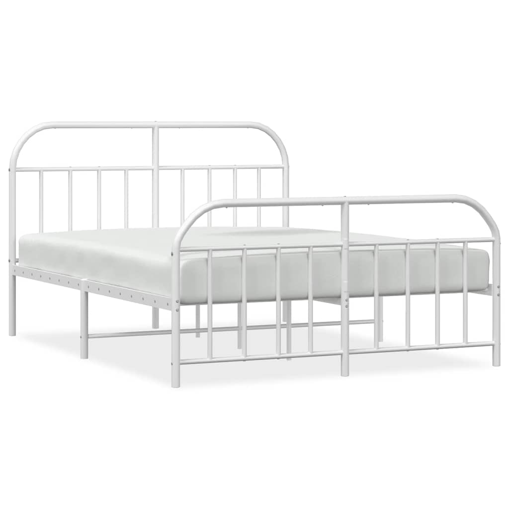 Bed Frame White Steel Double Bed Bed Frame Rectangular
