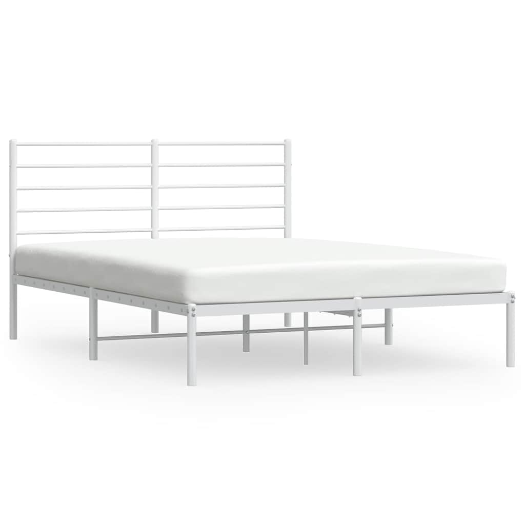 Bed Frame White Steel Full Bed Frame Rectangular Full Bed