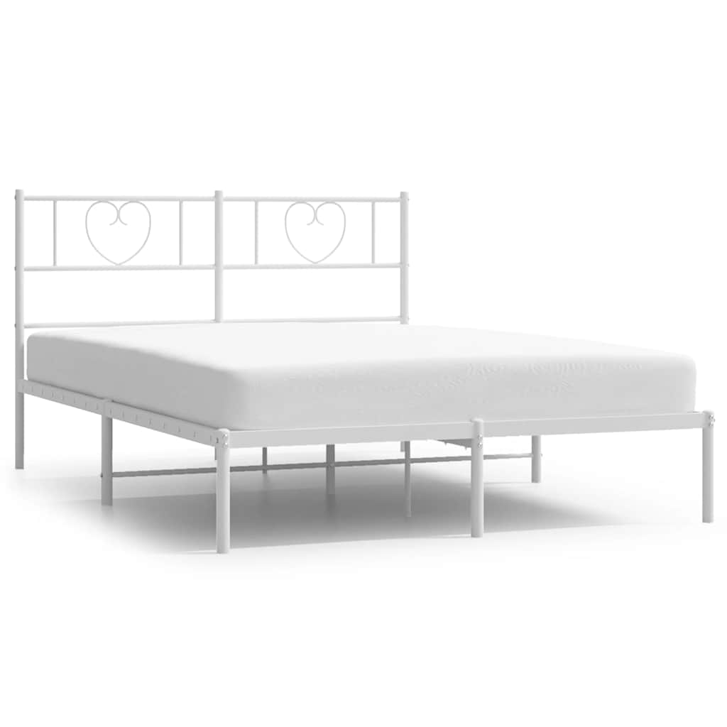 Bed Frame White Steel King Size Bed Frame Rectangular