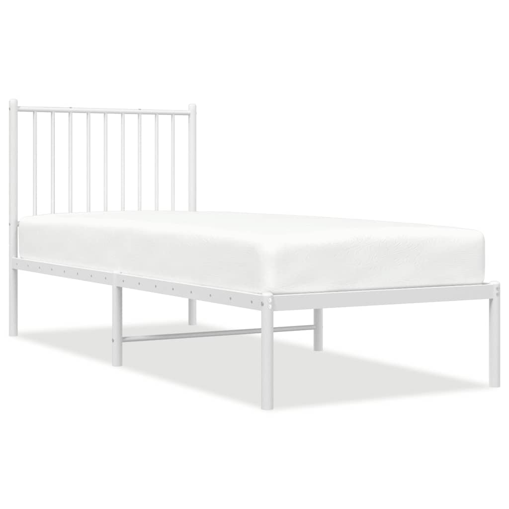 Bed Frame White Steel Small Single Bed Frame Rectangular