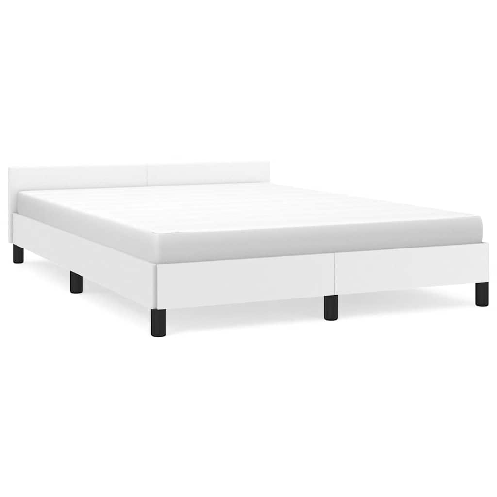Bed Frame With Headboard White Faux Leather Queen Bed Frame