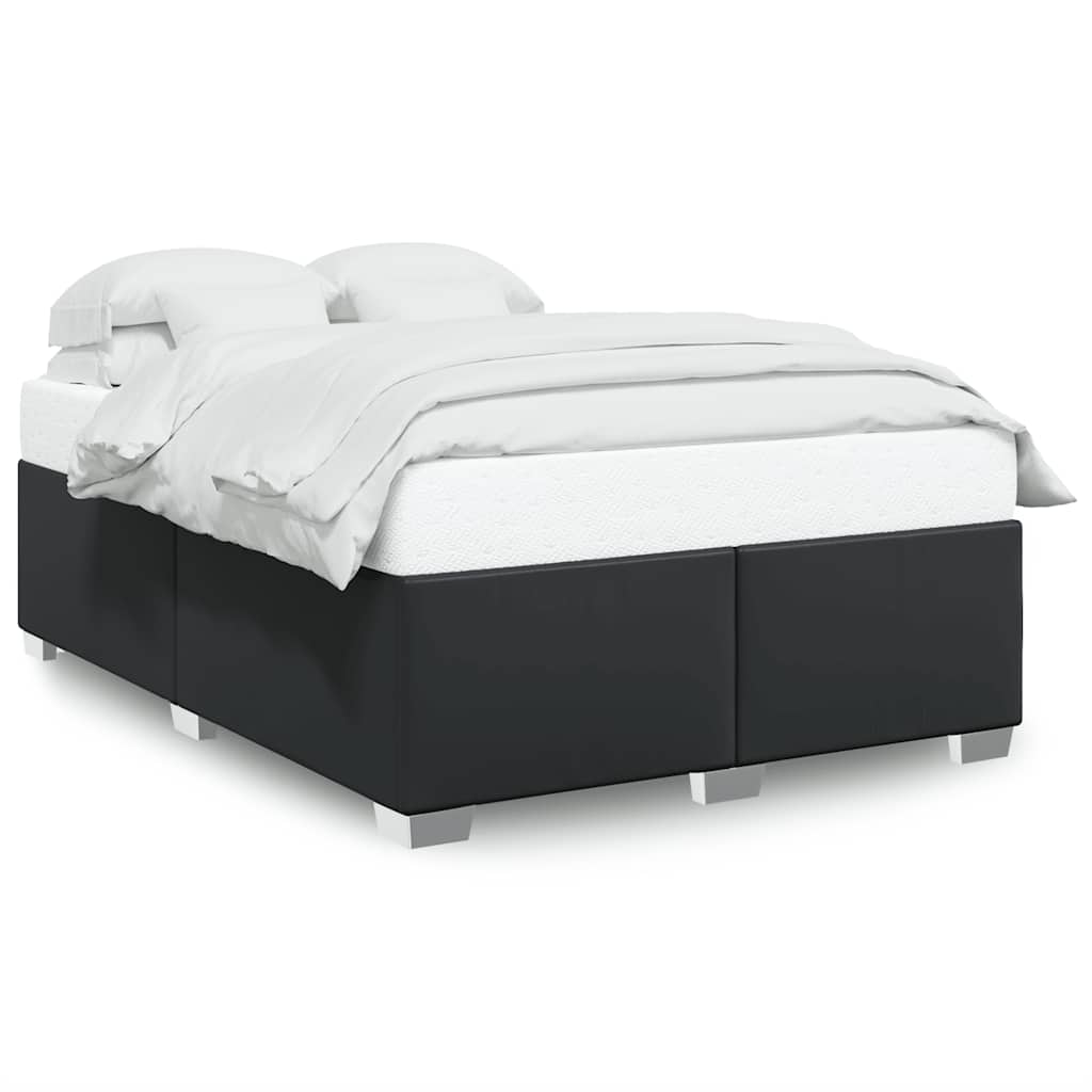 Bed Frame without Mattress Black聽137 x 74.8 " Faux Leather