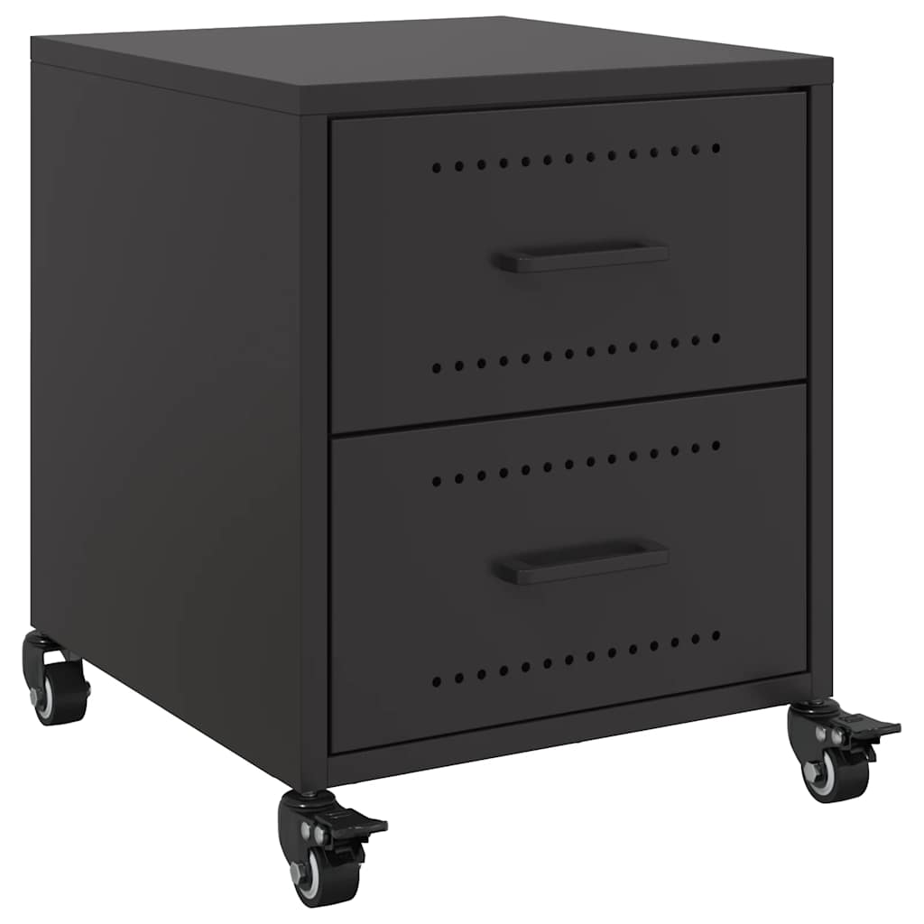 Bedside Cabinet Black Cold-rolled steel Compact Bedside Cabinet