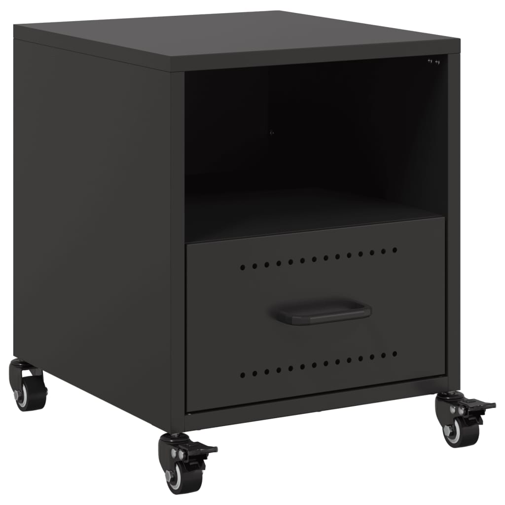 Bedside Cabinet Black Cold-rolled steel Small Portable