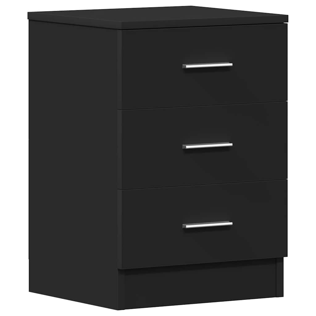 Bedside Cabinet Black Engineered wood Standard Bedside Cabinet