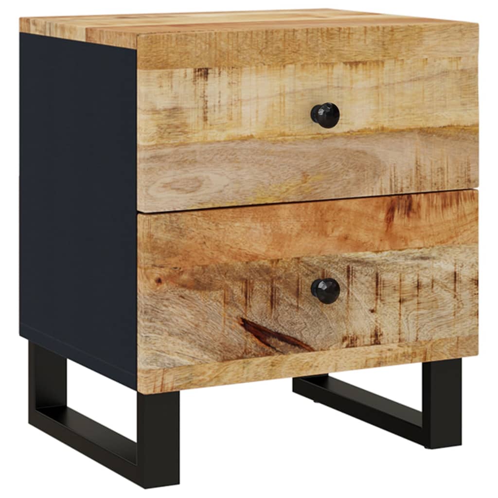 Bedside Cabinet Black Solid mango wood Medium Bedside Cabinet