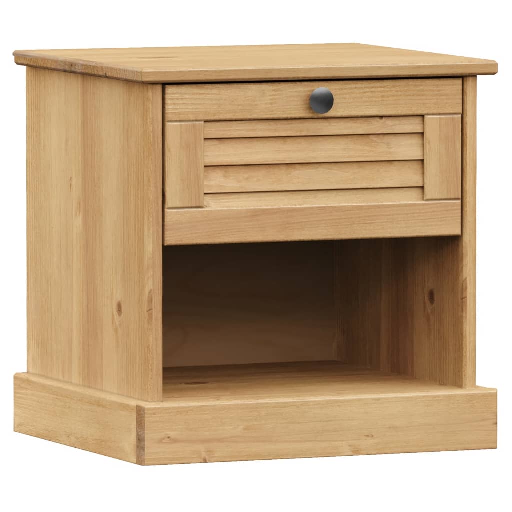 Bedside Cabinet Honey Solid pine wood, engineered wood, metal
