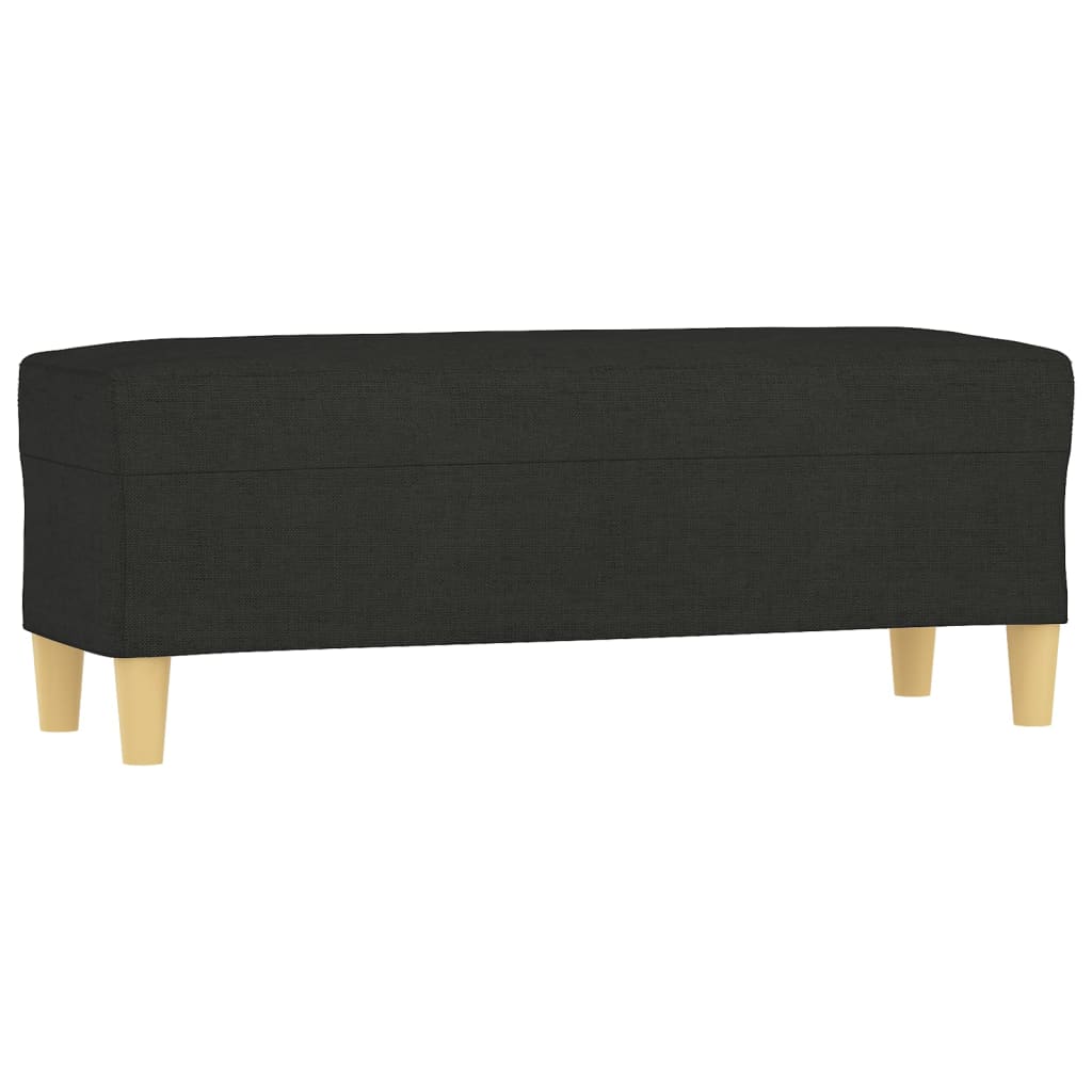 Bench Black Polyester Medium Bench Rectangular Modern