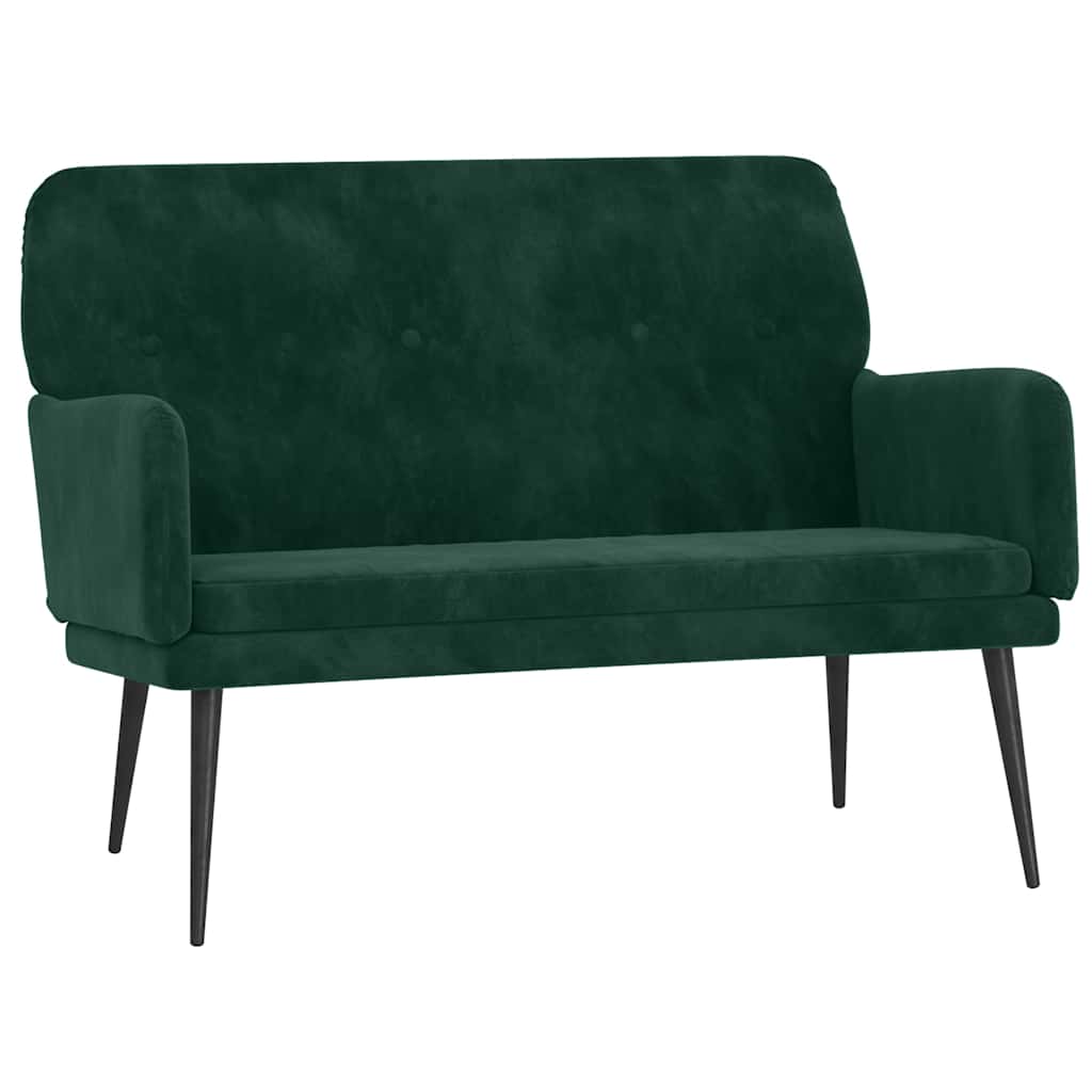 Bench Dark Green Velvet (100% polyester), metal, plywood Medium