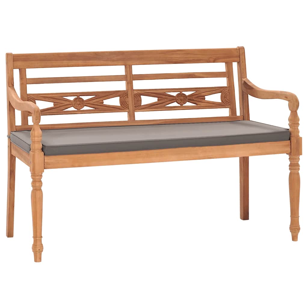 Bench Dark Grey Cushion, Teak Wood Teak Wood, Fabric 47.2 in