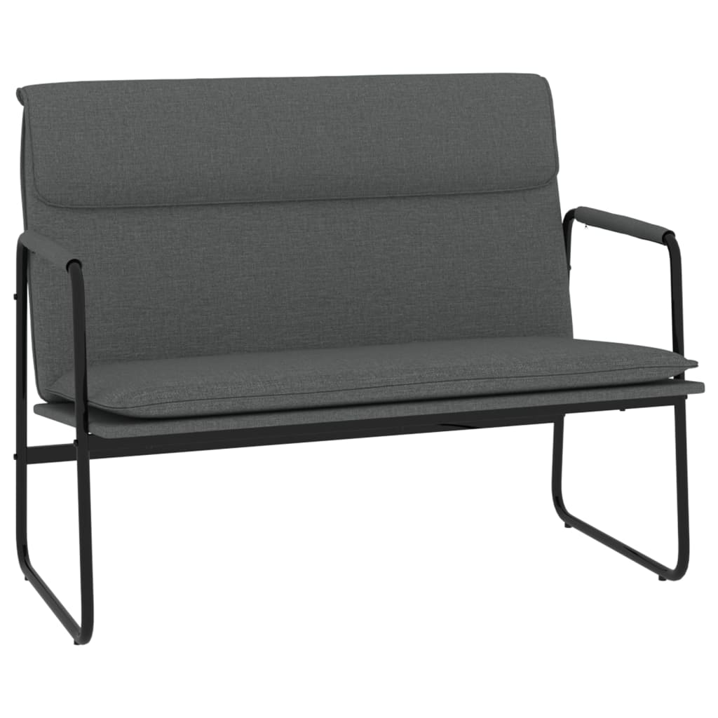 Bench Dark Grey Fabric Rectangular Modern Loveseat
