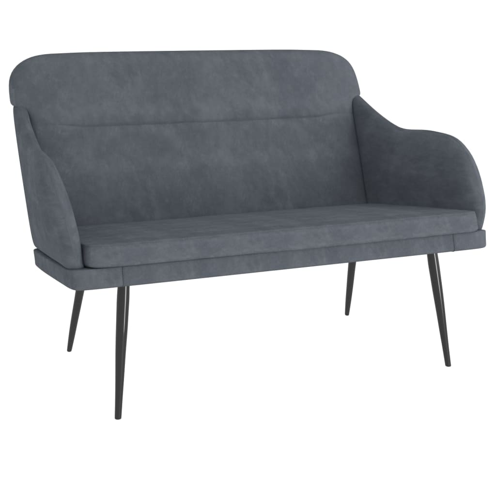 Bench Dark Grey Velvet (100% polyester), metal, plywood Standard