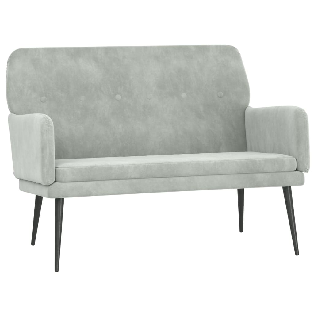 Bench Light Grey Velvet 42.5 x 31.1 x 31.1 in Ergonomic Bench