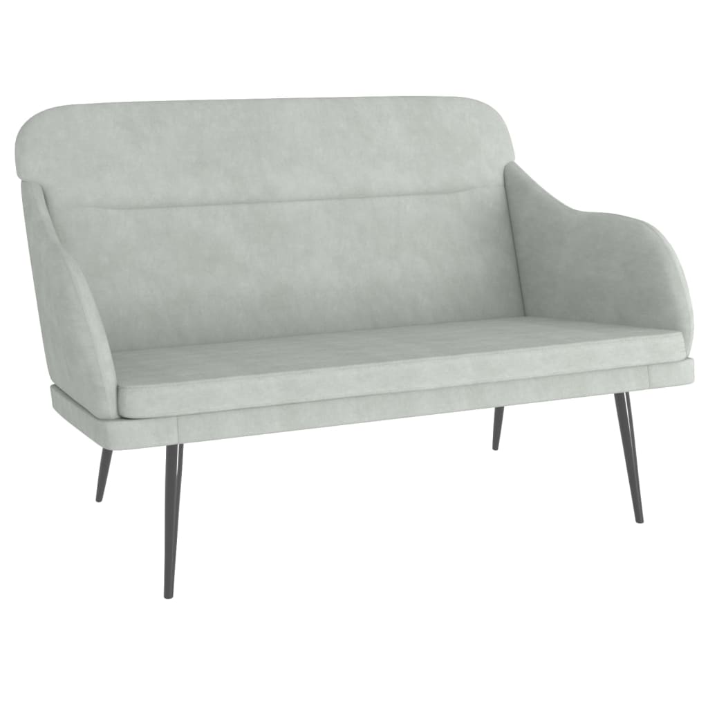 Bench Light Grey Velvet Medium Seats Many Loveseat