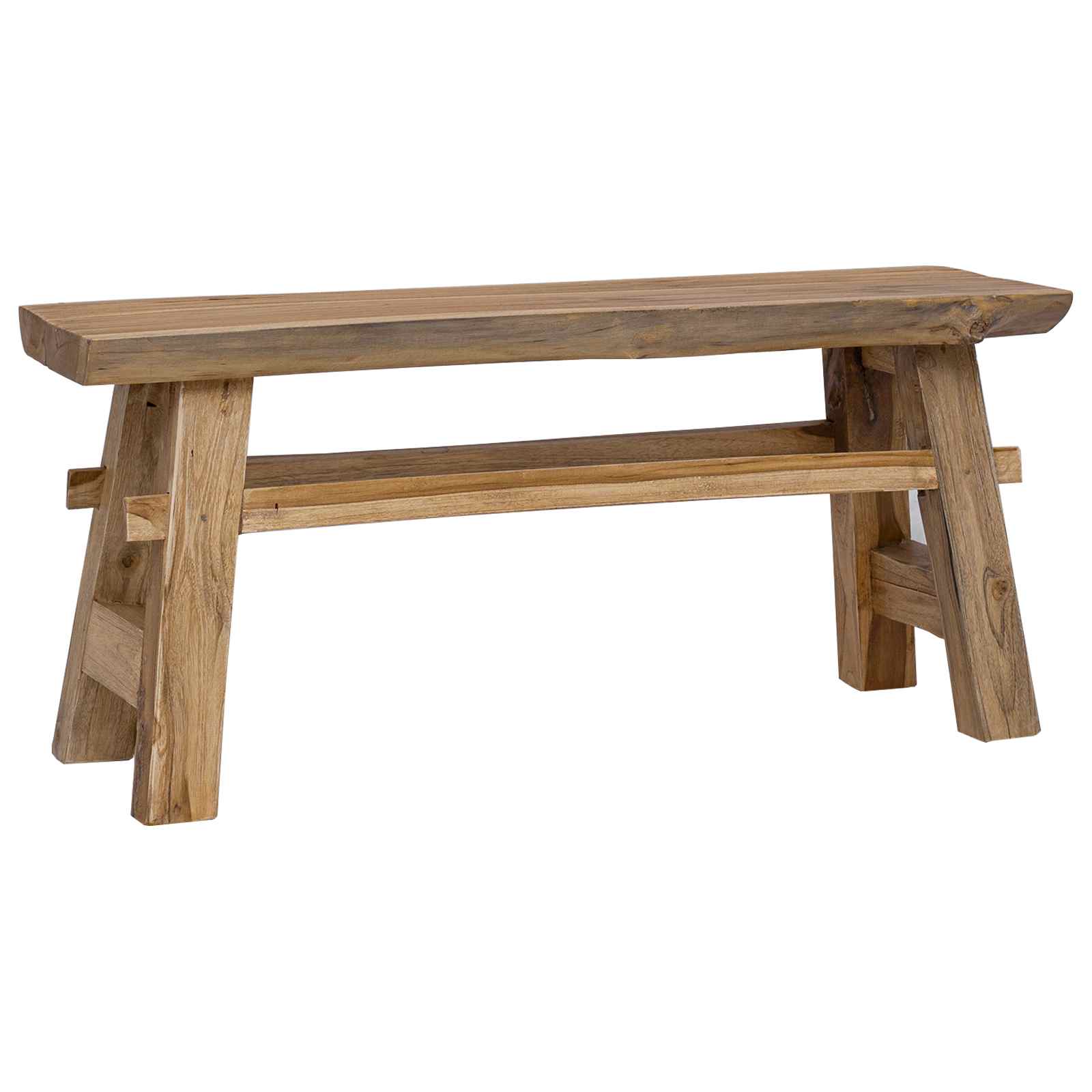 Bench Natural 39.37 x 11.42 x 17.13 in Solid Teak Wood