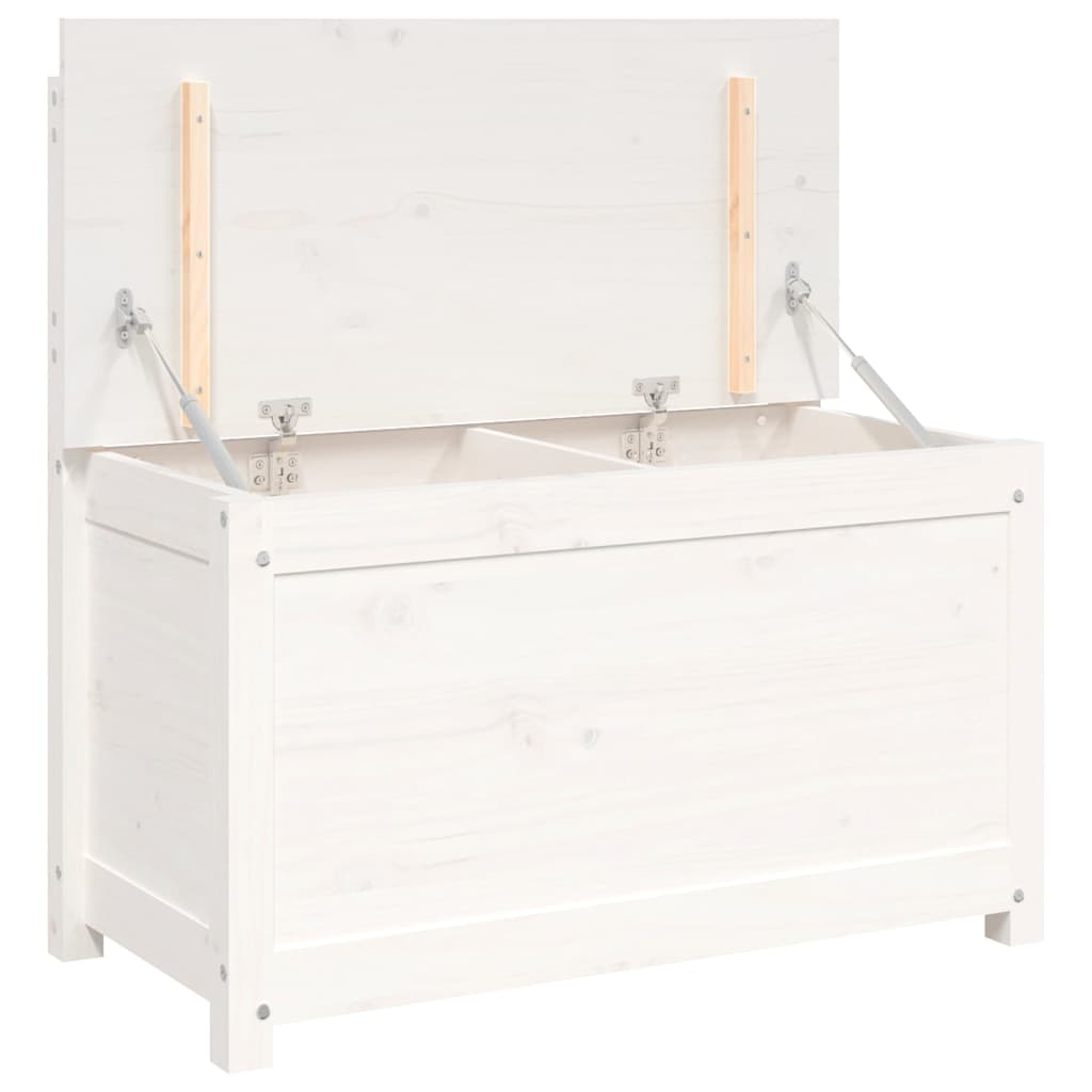 Bench White Solid Pine Wood Medium Bench Rectangular Rustic