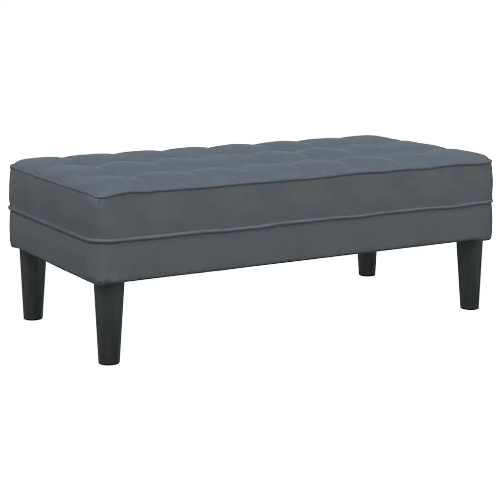 Bench with Cushion Dark Grey 44.49 x 22.44 x 15.35 in Velvet