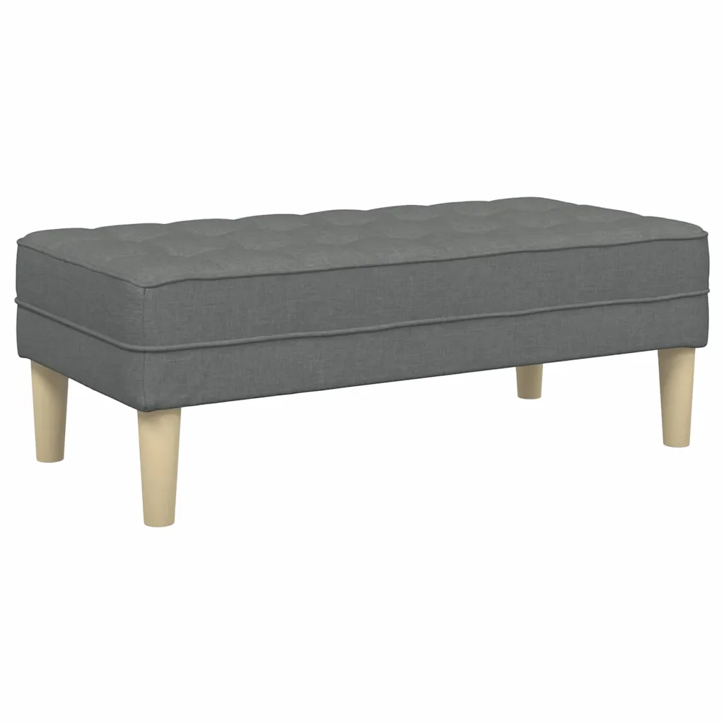 Bench with Cushion Dark Grey 44.49 x 22.44 x 15.35 in Fabric