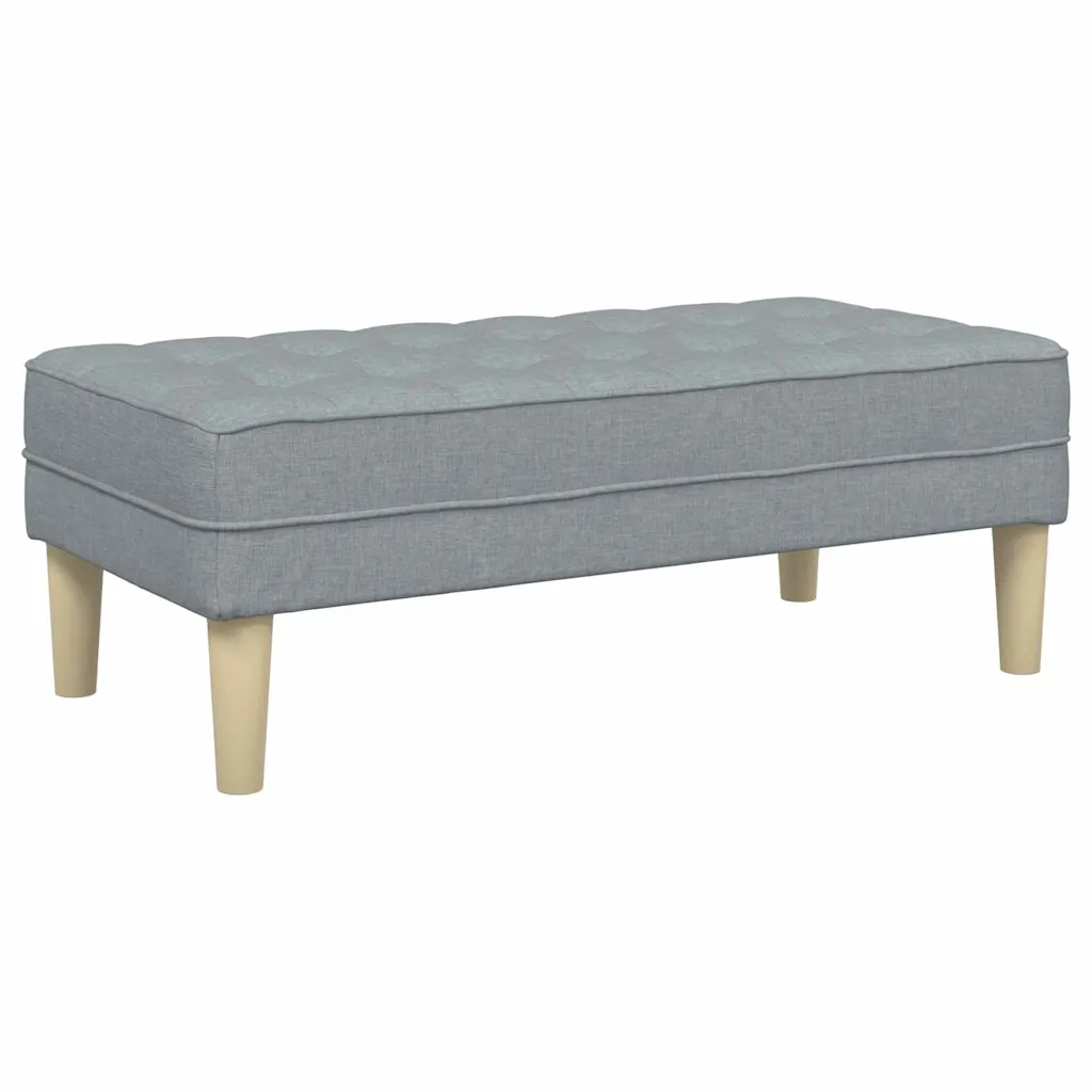 Bench with Cushion Light Grey 44.49 x 22.44 x 15.35 in Fabric