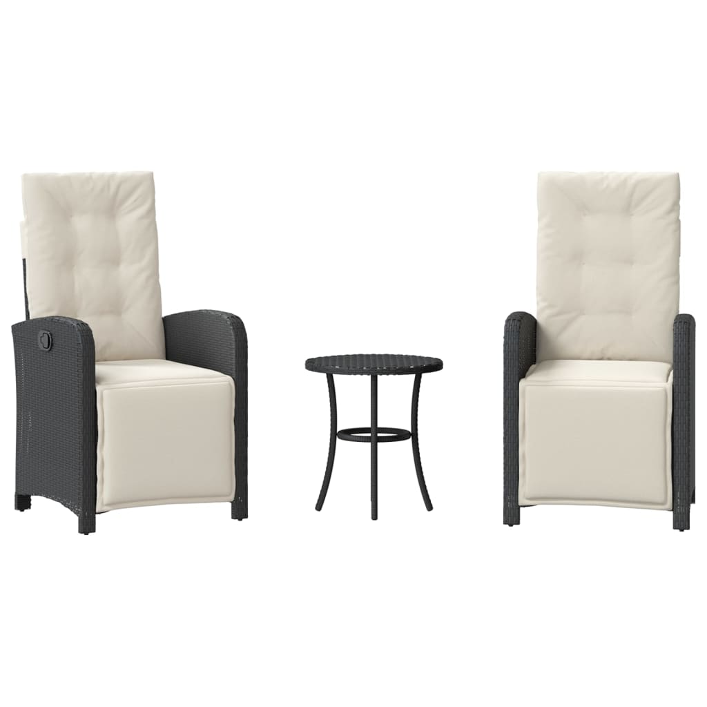 Bistro Set Black and Cream White