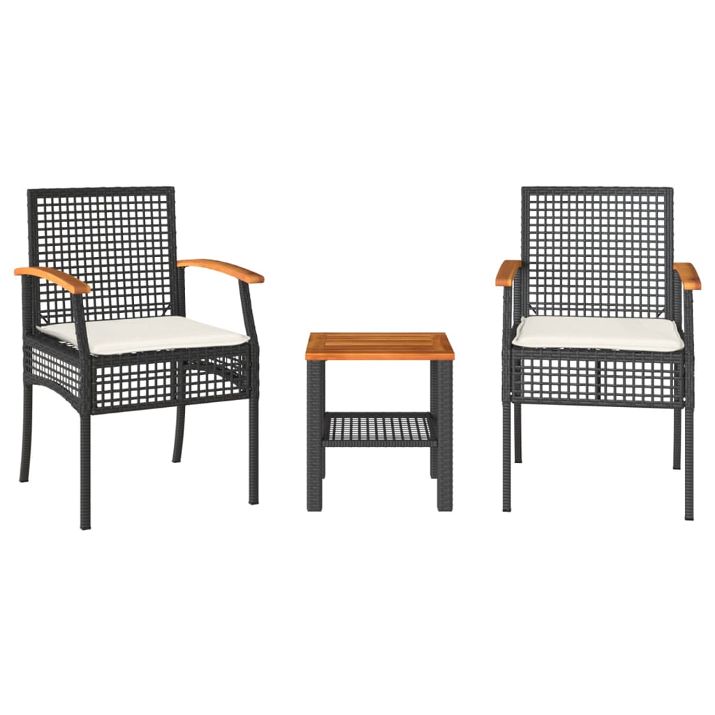 Bistro Set Black, Brown, Cream White