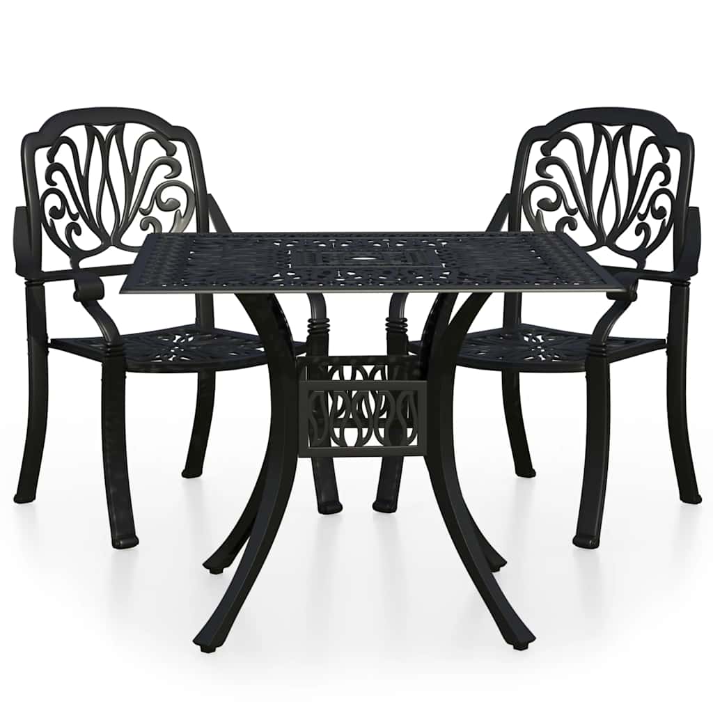 Bistro Set Black Cast aluminum Small Durable Bistro Set Round