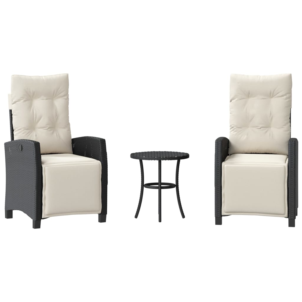 Bistro Set Black, Cream White