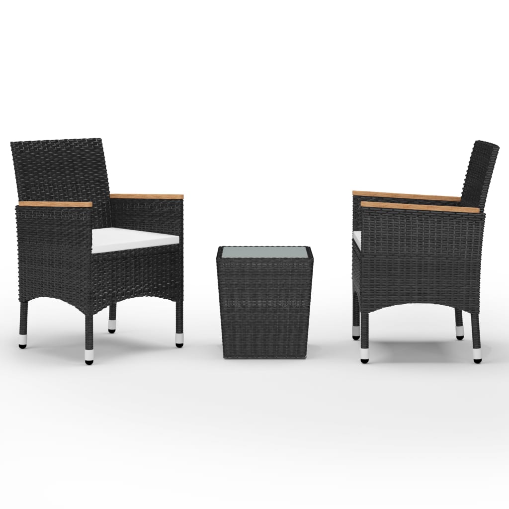 Bistro Set Black, Cream white