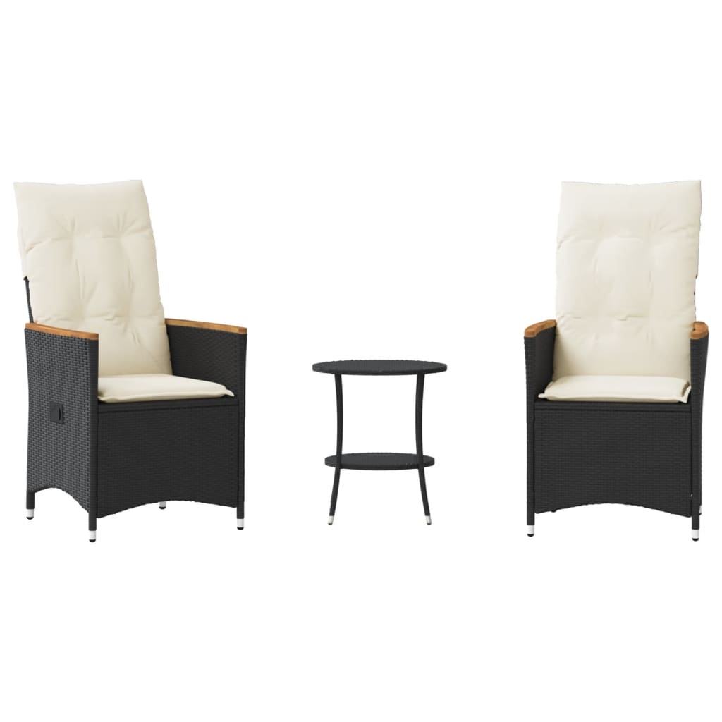 Bistro Set Black, Cream White