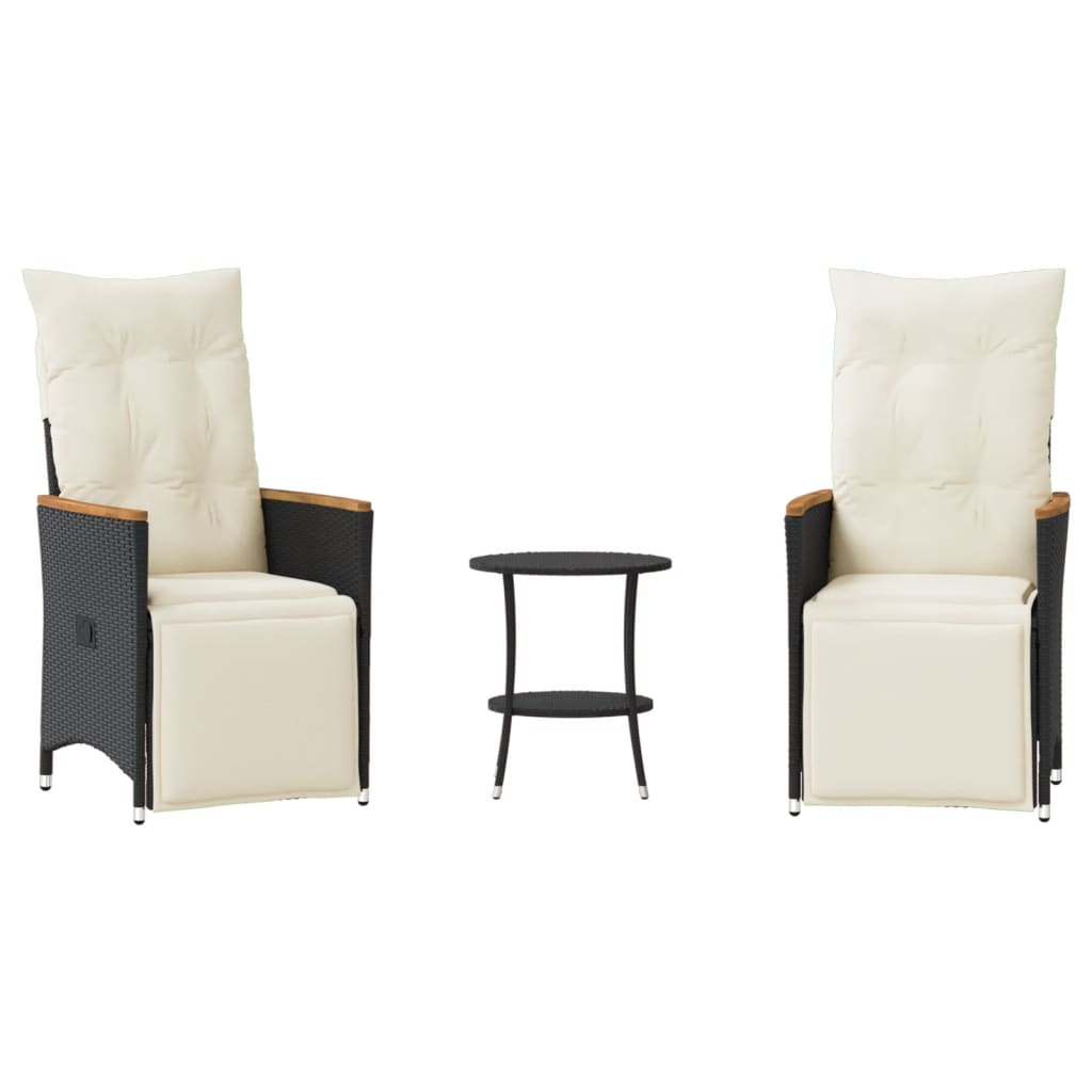 Bistro Set Black, Cream White